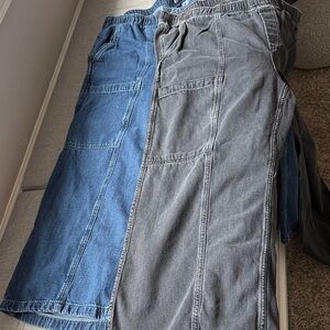 GAP Blue and Black Wide Leg Elastic Waist Pants